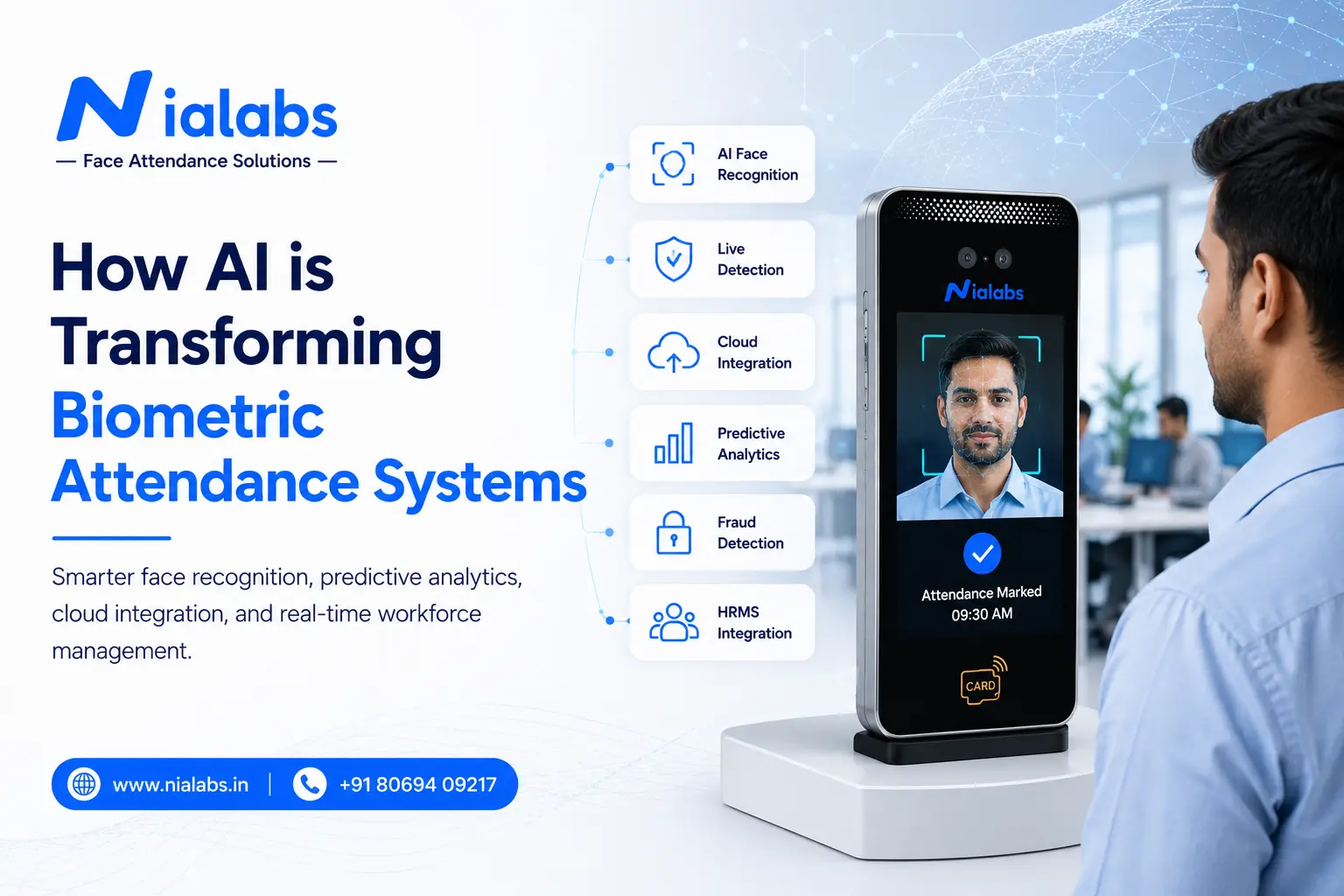AI-powered biometric attendance system with face recognition for smart workforce management