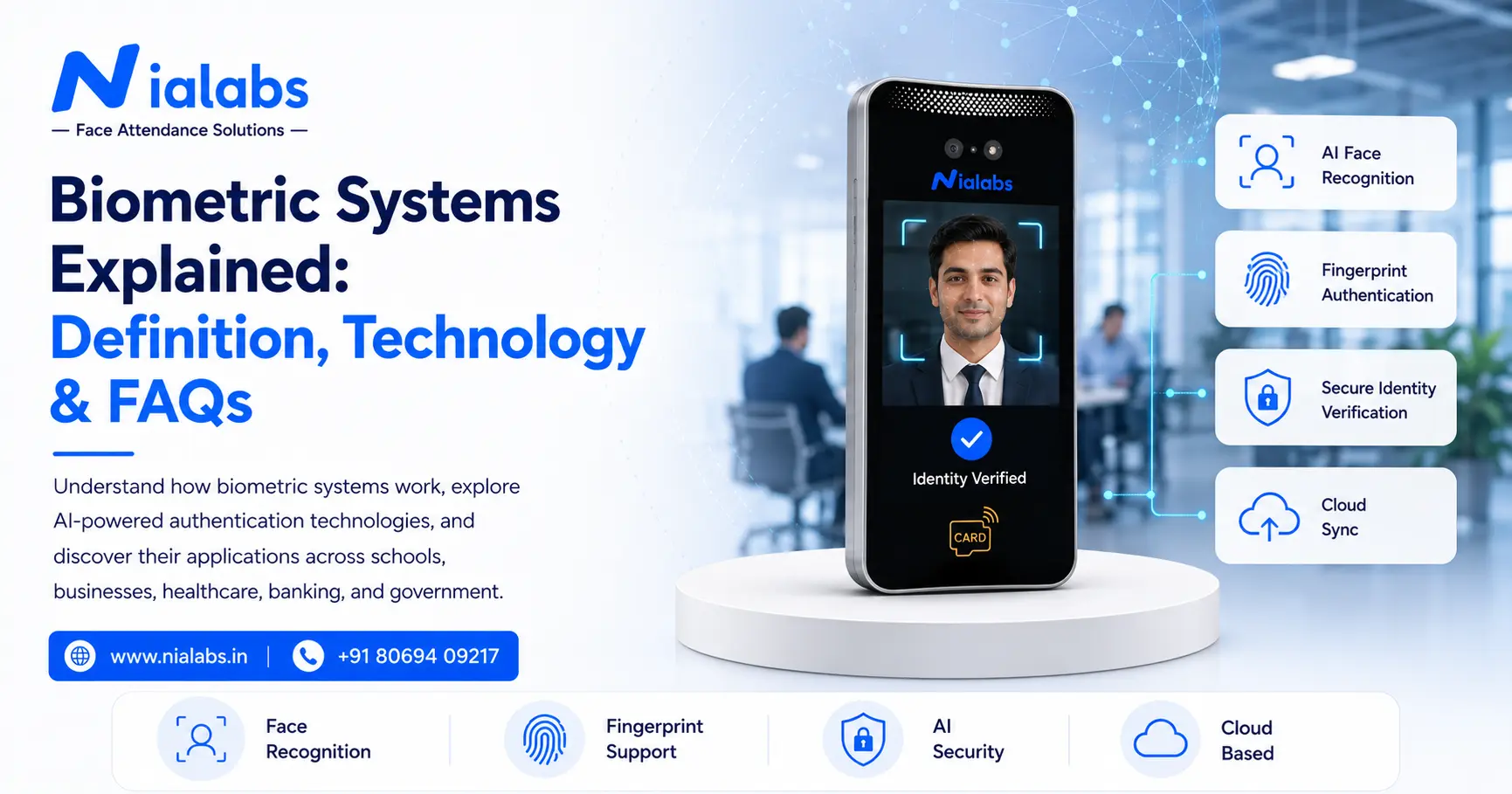 AI-powered biometric system using face recognition and fingerprint technology for secure identity verification