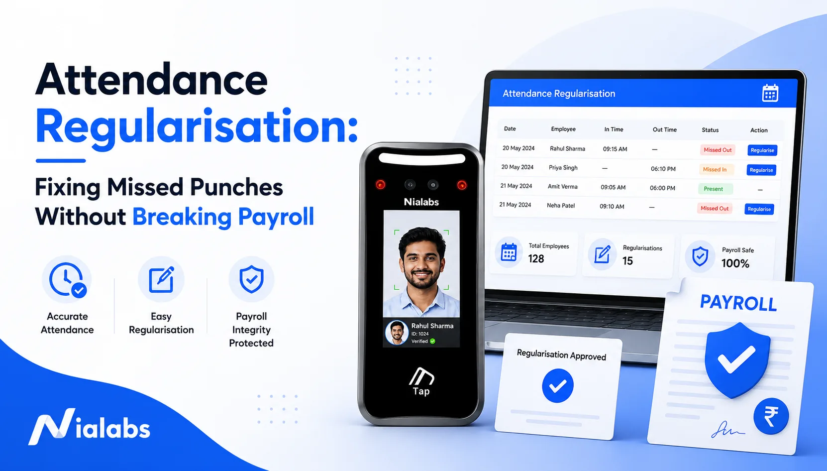 attendance-regularisation missed punch payroll